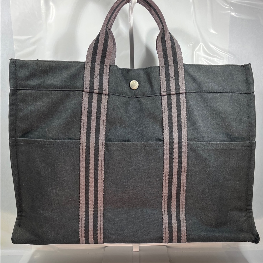 Hermes Black and Brown Briefcase